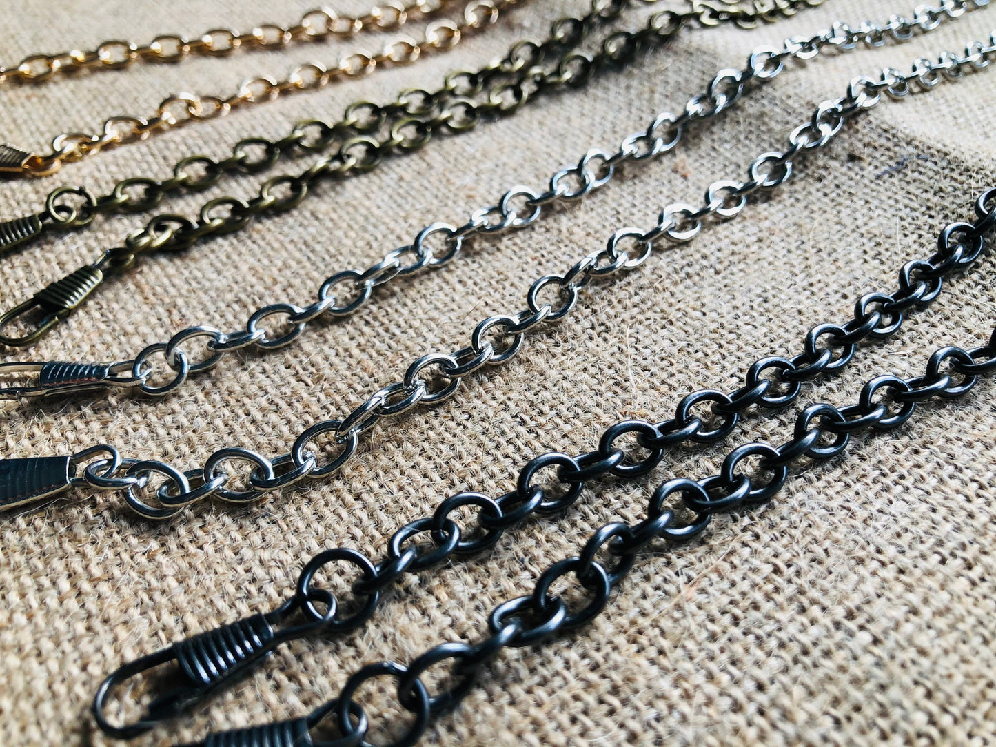 120cm chain straps, crossbody straps, silver, gold, gunmetal black, antique brass metal straps for bags