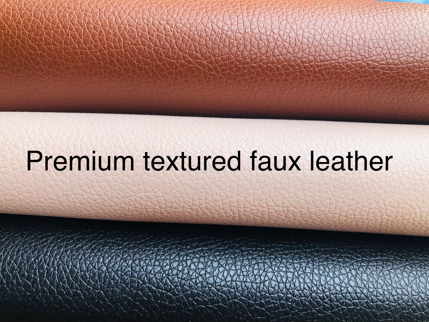 Premium printed faux leather, Vegan Pleather, floral vinyl, artificial leather for bags, garments, upholstery by the meter