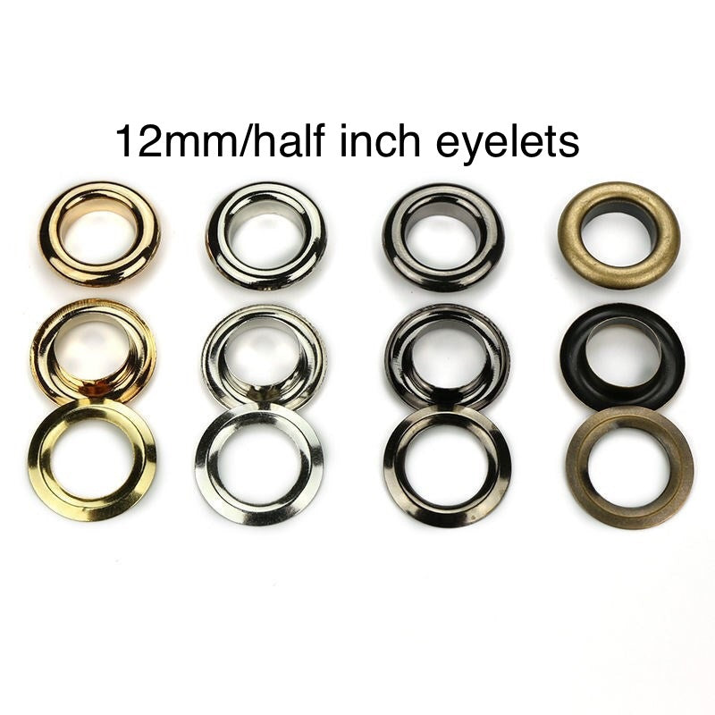 Metal eyelets for curtains, bags, jackets, leather work etc.