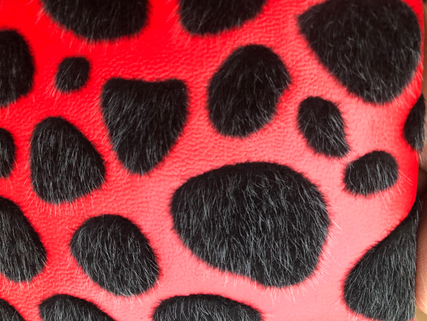 Textured faux leather, cheetah patterned vinyl, textured vinyl, synthetic leather with fur spots, Vegan Pleather, artificial leather for bags, garments, and upholstery by the meter