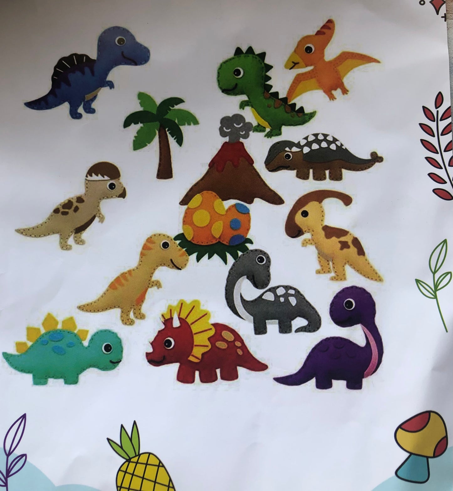 Dinosaur felt craft kit, craft activities for children, handmade birthday presents, baby shower party decoration, hand sewing kit, felt animal