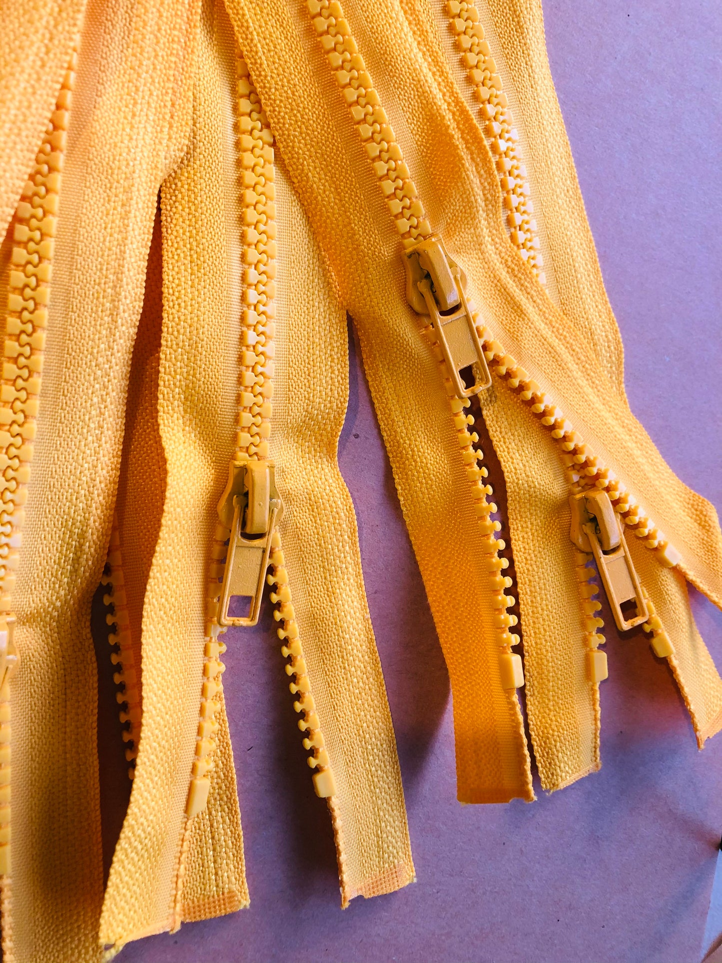 40cm yellow zipper tape for pouches, bags
