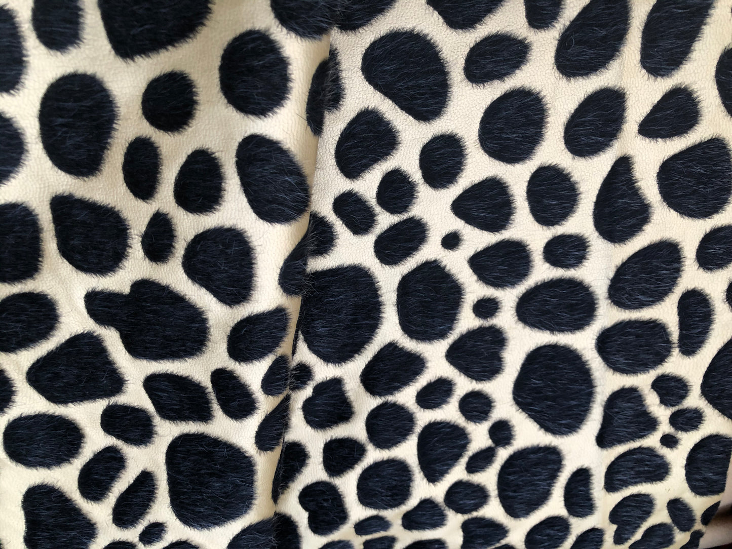 Textured faux leather, cheetah patterned vinyl, textured vinyl, synthetic leather with fur spots, Vegan Pleather, artificial leather for bags, garments, and upholstery by the meter