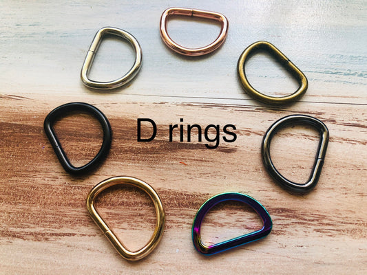 D rings 13mm, 25mm, 32mm, 38mm, bag hardware, crossbody bag fittings, bag making, metal rings, handmade bags