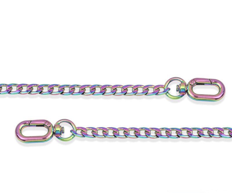 120cm rainbow chain straps, crossbody straps, metal straps for handbags, purses and clutches