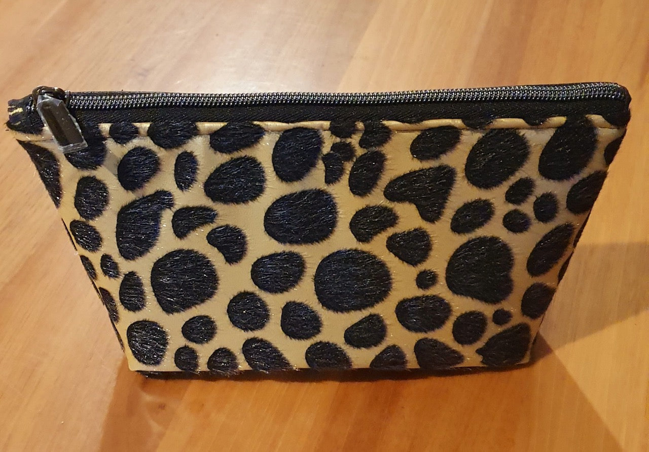 Textured faux leather, cheetah patterned vinyl, textured vinyl, synthetic leather with fur spots, Vegan Pleather, artificial leather for bags, garments, and upholstery by the meter