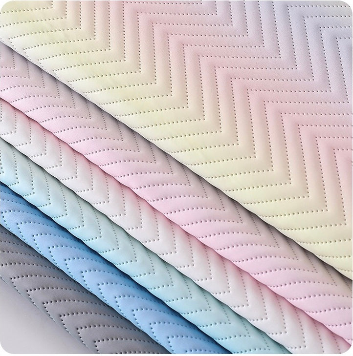 Quilted vinyl in beautiful pastel colors, synthetic leather for bag making, garments, upholstery and home decor