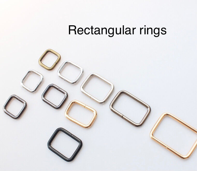 Bra Rectangle Ring Rectangular metal rings 20mm, 25mm, 32mm, 38mm for bagmaking, leatherw ...