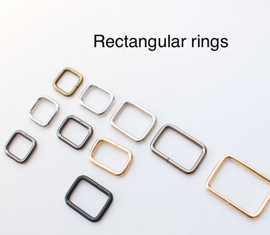 Rectangular rings 25mm, 38mm, bag hardware, crossbody bag fittings, bag making, metal rings, handmade bags